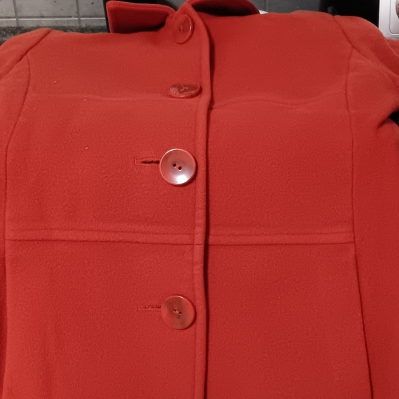 CHARLES KLEIN Orange Long Coat Size 6 - Picture 10 of 14